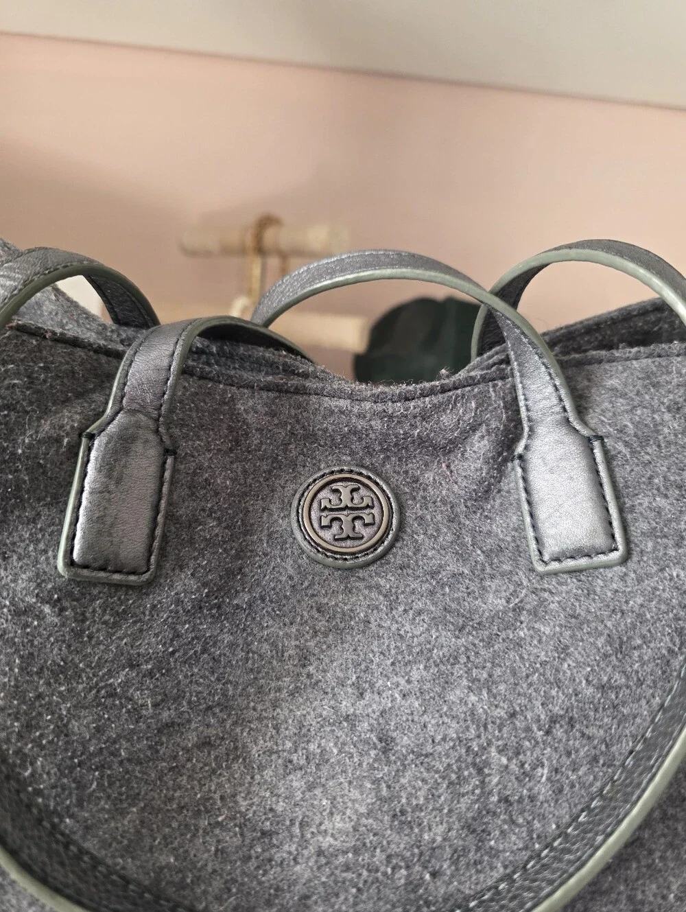 Tory Burch Emma Wool/Leather Tote